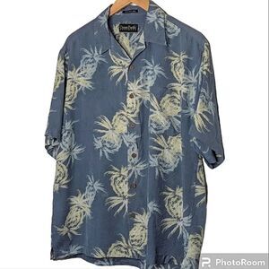 Ocean Pacific Menswear Washable Silk Blue Button Down Shirt Sleeve Shirt  M
